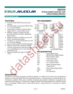 DS1314E/T&R datasheet  